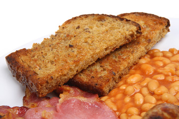 Fried bread with cooked breakfast