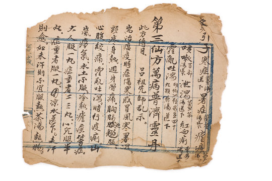 brown antique chinese prescription
