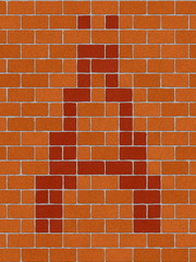 the german letter ä from alphabet set, seamlessly brickwall tile