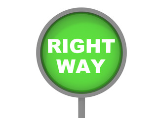 3d illustration of tight way sign isolated