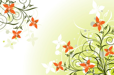 Floral grunge backgrounds, vector illustration 