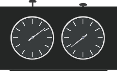Chess clock. A contour. A vector illustration.