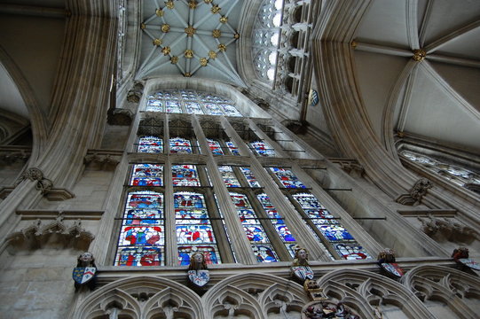 Stained glass window at York Minster, UK