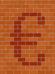 the euro sign on seamlessly brickwall tile