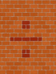 the division sign on seamlessly brickwall tile