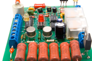 Electronic card is photographed close-up.