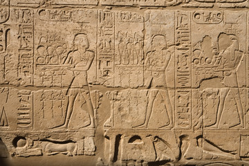 A photo of ancient egyptian script in Luxor