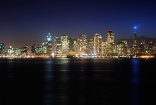 A view of San Francisco downtown. Copyspace on top and bottom
