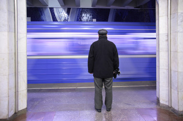 metro`s passenger on station