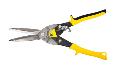 Obraz premium Shears for metal. Isolated on white.