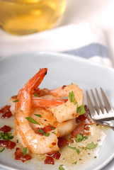 Fresh shrimp and scallops served with a bacon vinaigrette