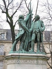 Fototapeta na wymiar La Fayette i Waszyngton, Statua, Paris