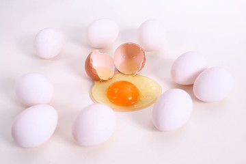 white and brown eggs on the table