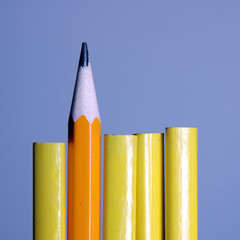Stand out sharp pencil is ahead of the rest.