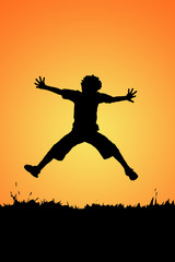 Fototapeta na wymiar Boy jumping
