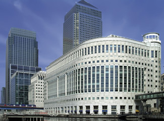 Office blocks at canary wharf docklands london.