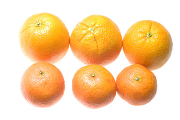 object on white food Fruit mandarin and orange
