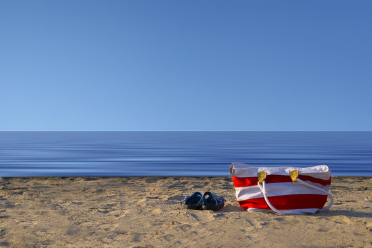 badetasche  am meer