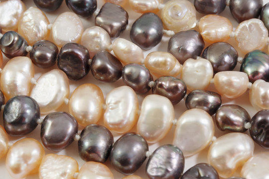Colored seed pearl close-up