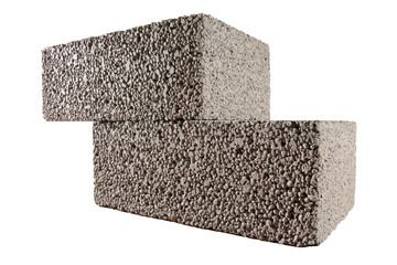 two concrete blocks isolated on white