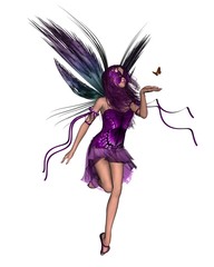 Fototapeta na wymiar Butterfly Fairy - Purple