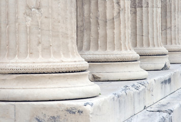 Columns on the Erechtheum  in Athens, Greece. 