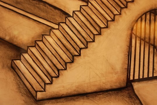 painting of stair case