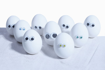 Eggs with eyeballs, Egg people. Add your own expressions