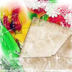 retro background with letter an lace