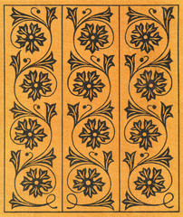 Vintage Decorative Floral Pattern against an old paper Texture