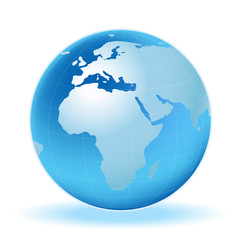 planet earth map from six views; illustration