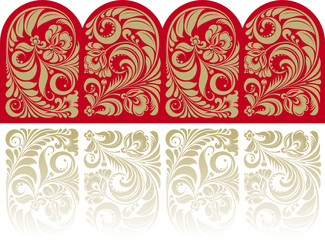 Floral pattern in the traditional Russian style.