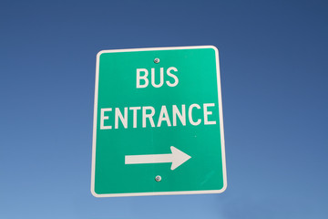 bus entrance sign