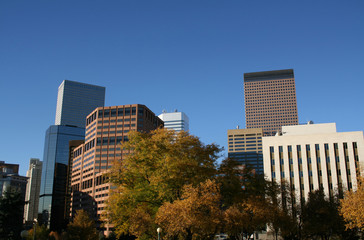 Fototapeta na wymiar Denver skyline in autumn