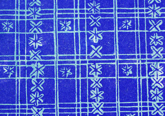 Old blue pattern on a book's cover