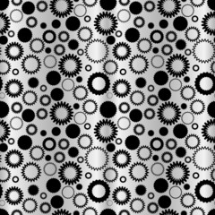 Seamless vector texture with abstract circles on white