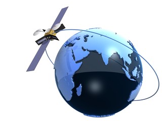 satelit und globus - obrazy, fototapety, plakaty