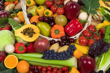 Fototapeta na wymiar Organic zdrowe warzywa i owoce