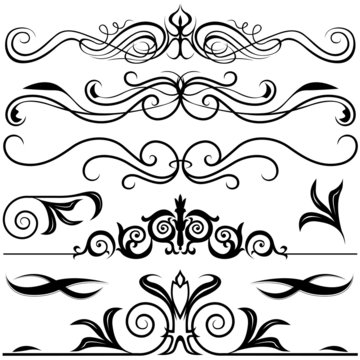 Decorative Elements A - black & white illustrations