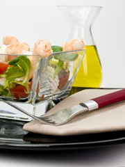 Prawn with salad -  Gambas con ensalada