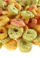 Round flake group isolated on white background