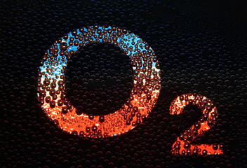 Oxygen symbolised as O2 with bubbles