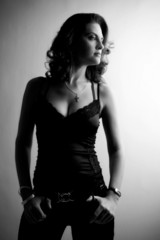Fototapeta premium Portrait of beautiful woman. Retro fashion photo