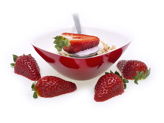 cornflakes mit erdbeerjoghurt