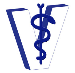 äskulapstab in blau