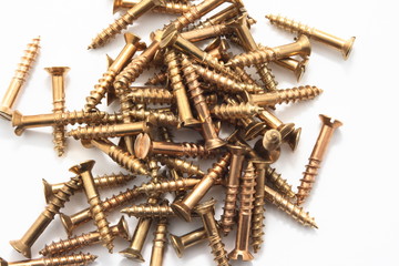 Heap of golden screws