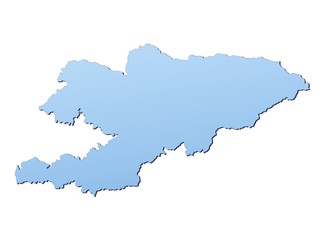 Obraz premium Kyrgyzstan map filled with light blue gradient