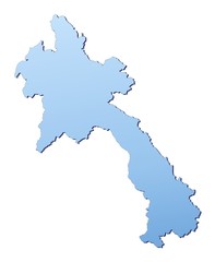 Obraz premium Laos map filled with light blue gradient