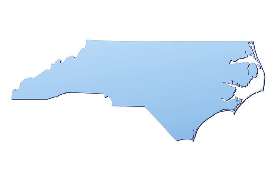 North Carolina (USA) map filled with light blue gradient