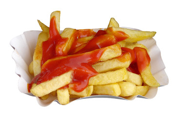 Pommes mit Ketchup
